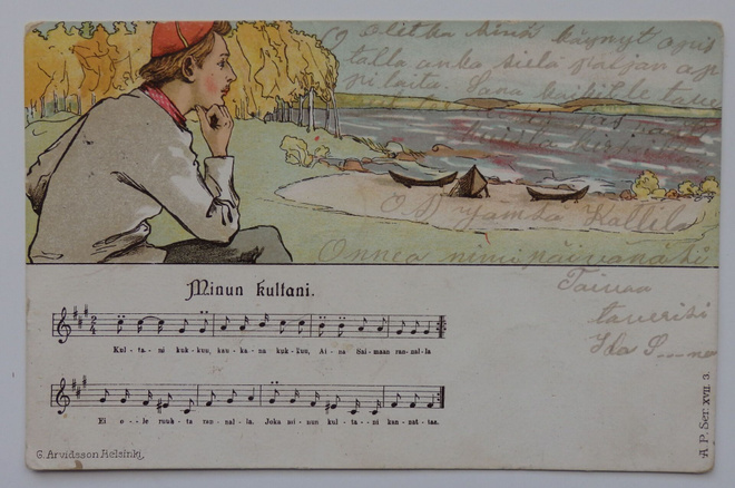 Sävelkortti, minun kultani, kulkenut 1906