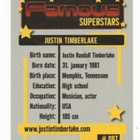 Keräilykuva Famous SUPERSTARS n:o 087 JUSTIN TIMBERLAKE - pikkukuva 2