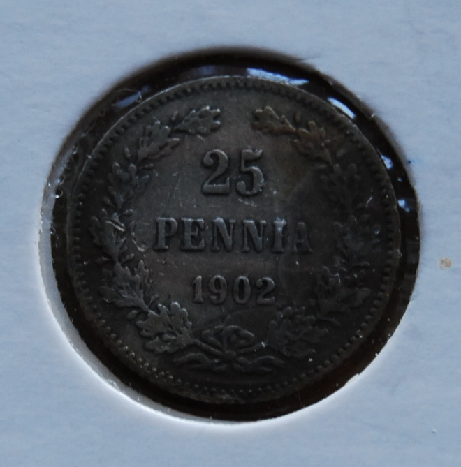 Tzarin 25 Penniä 1902 Hopeaa Nikolai II