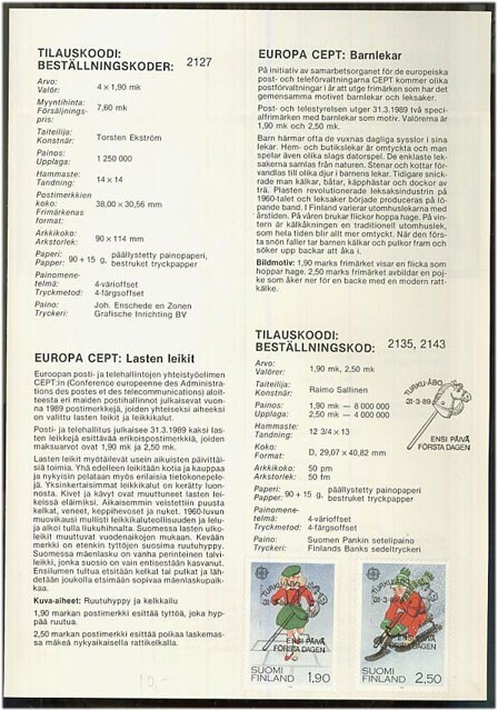 1989 Eurooppa INFO-lehdellä 1.päiväleimaus