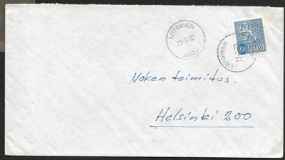 Postilähetys - Yl.m. 0,50 (LAPE 666) Littoinen 27.7.70