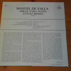 Antoni Besses.Manuel De Falla-Obras Para Piano Lp. - pikkukuva 2