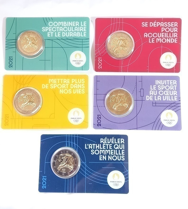 Ranska 2021 2 euro Pariisin Olympialaiset kortissa