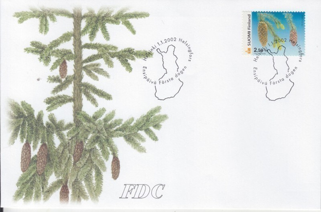 FDC  2002 2,5€ Kuusi.