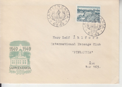 FDC 1949 Lappeenranta