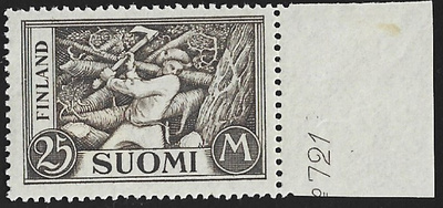 1930 M30 Puunkaat 25 mk harmaht ruskea ** Lape 157 b SP Lm5