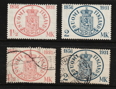 1931Postimerkin 75v juhlamerkit leimattuina ja **