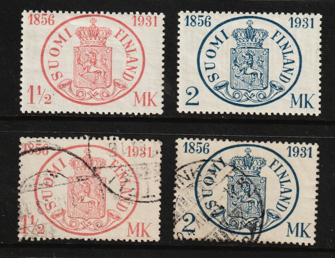 1931Postimerkin 75v juhlamerkit leimattuina ja **