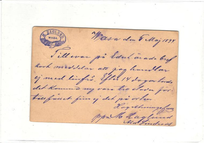 FIRMA-ehiöKORTTI VAASA M. HAGLUND-WOLTTI