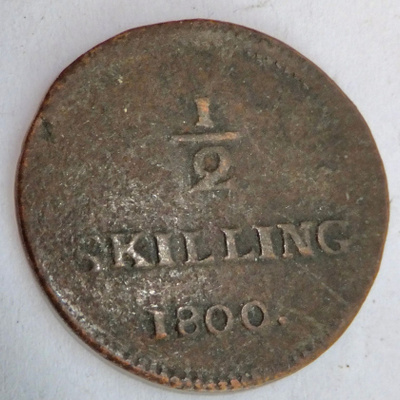 Ruotsi 1/2 skilling 1800