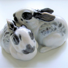 Rosenthal kanifiguriini - Pair of rabbits porcelain - pikkukuva 1