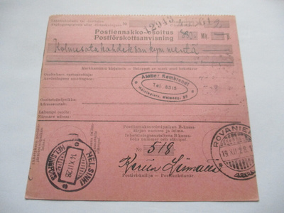 1928 Rovaniemi postiennakolla