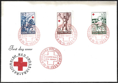 FDC 1955 Punainen Risti  LaPe 447-449  LOISTOT