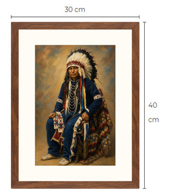 Uusi Intiaani art print kehystetty 30 cm x 40 cm