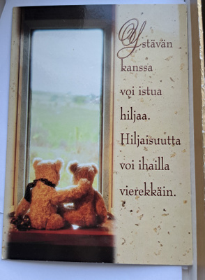 mietelmäkortti: nalleystävät, uusi kortti
