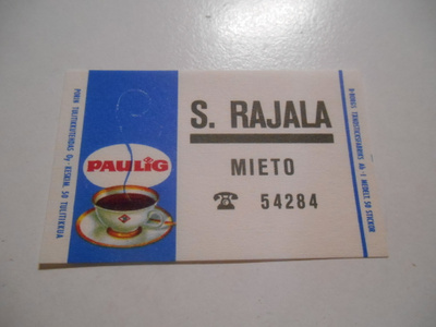 TT Etiketti Paulig S.Rajala Mieto