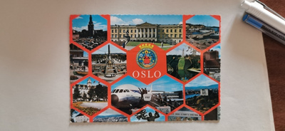 Oslo, Norway, kulkenut postikortti