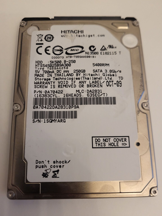 Hitachi 250GB 5400rpm sata kovalevy