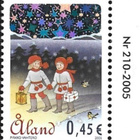 Åland 2005 Joulu 0,45 € välilöpari numero ** LaPe 258 - pikkukuva 1