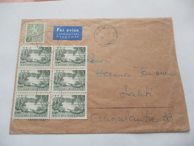 1962 Kemi lentopostikuori Lahteen
