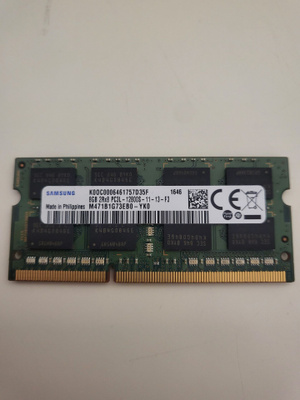 8GB DDR3 PC3L-12800S 1600MHz SODIM muistikampa