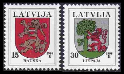 Latvia 485-6A_I ** Käyttösarja Vaakuna -98 (1998)