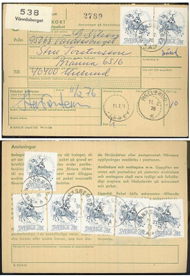 Ruotsi Mi 673 8 kpl pakettikortilla