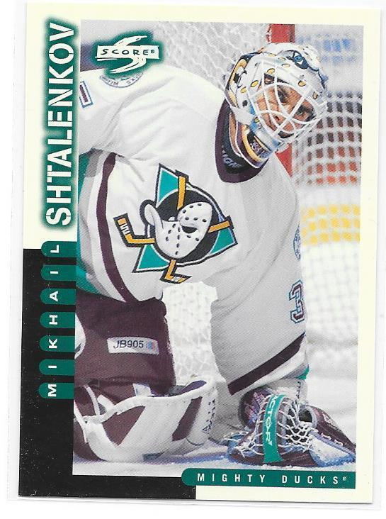 1997-98 Score #21 Mikhail Shtalenkov Anaheim Mighty Ducks MV