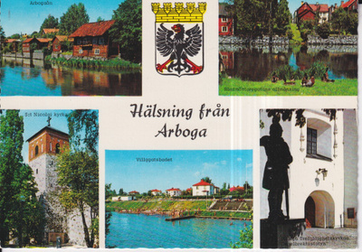 Arboga , monikuvakortti. vaakuna  ,  e107