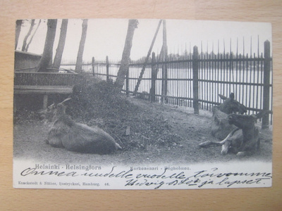 VANHA Postikortti Helsinki Korkeasaari Zoo ennen 1905