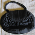 Pieni musta VINTAGE iltalaukku 20x15cm, kangas - pikkukuva 4