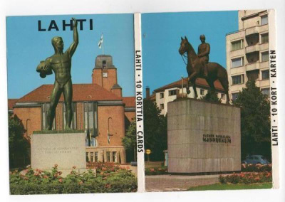Lahti: korttihaitarin kansi ja viimeinen kortti Mannerheim