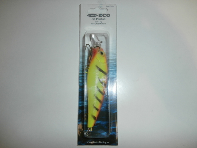 FLADEN ECO FAT PLUGBAIT YELLOW/RED/MACKEREL, UUSI