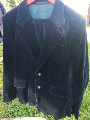 Vintage Samettipuku, takki ja housut 52