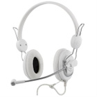 Deltaco HL-42 Headset, 2x3.5mm, 2.5m, valkoinen *UUSI* - pikkukuva 1