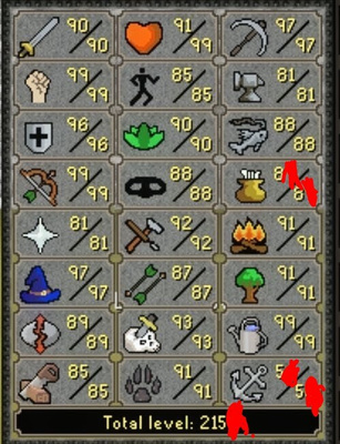 Osrs ironman +2100 total