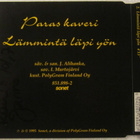 Teija Korkeamaa • Paras Kaveri CD-Single - pikkukuva 2