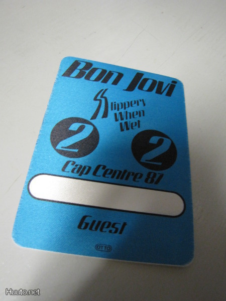 BON JOVI CAP TOUR TOUR -87 BACKSTAGEPASSI