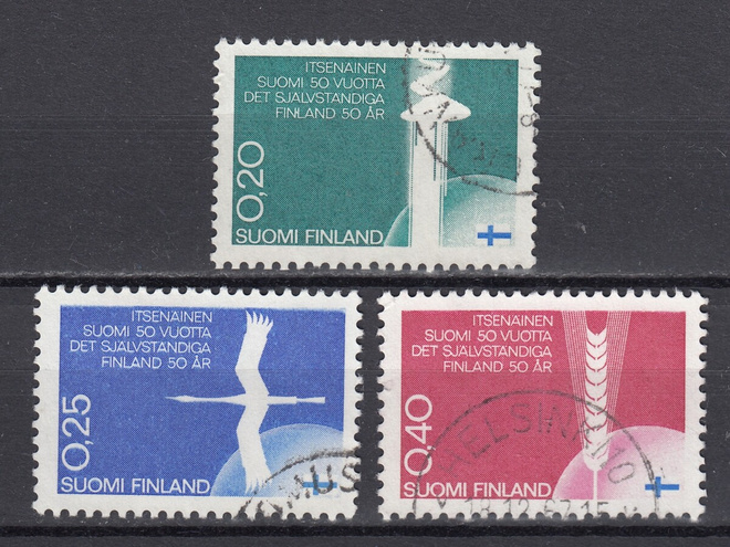 1967 Lape 633 - 635 Itsenäinen Suomi 50 vuotta