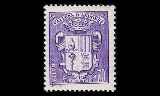 Andorra Fr 87 ** Vaakuna 70 C (1942)