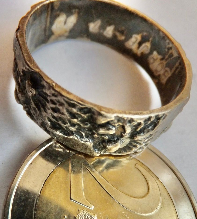 VANHA Sormus Hopeaa 925 Design ISO Koko 23 mm 1977