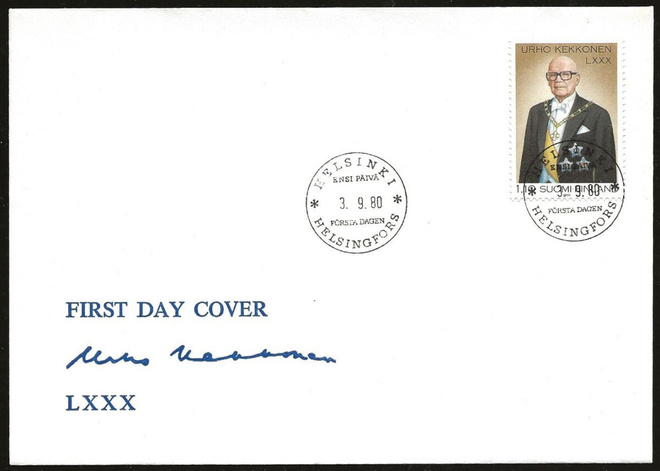 1980 FDC 1,10mk Urho Kekkonen 80 v.