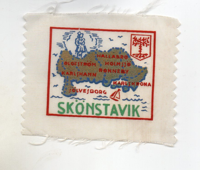 Ruotsi:  Skönstavik (matkailu/hihamerkki, kangasta)