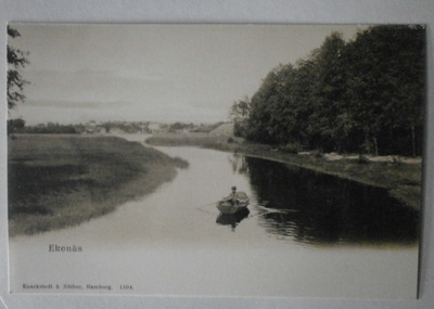 Ekenäs / Tammisaari, mies soutelemassa, vanha mv pk, ei p.