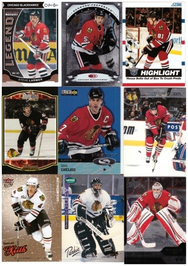 9 x CHICAGO BLACKHAWKS Erikois/Parallel Rc Kortteja