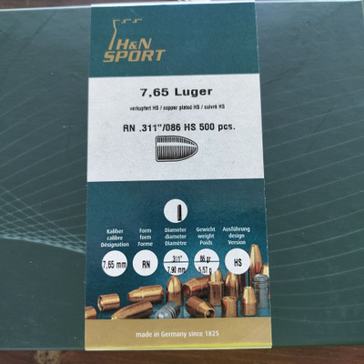Luoteja: H&N 7.65 mm RN .311"/086 260 kappaletta.