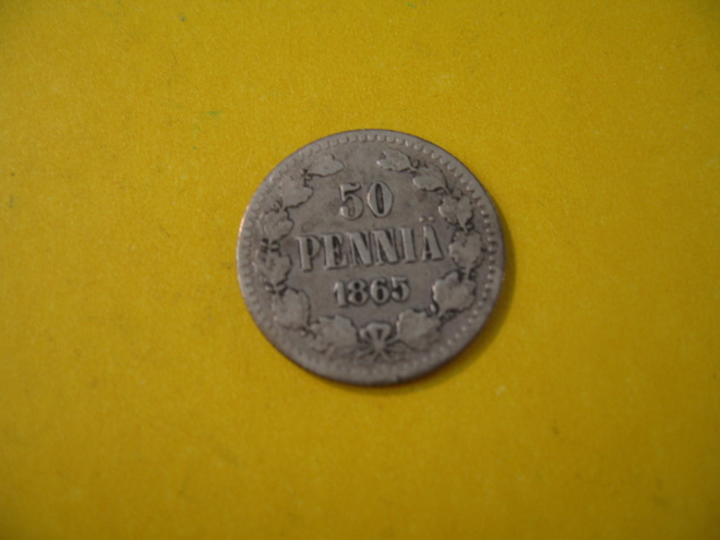 50 penniä 1865 - hopeaa