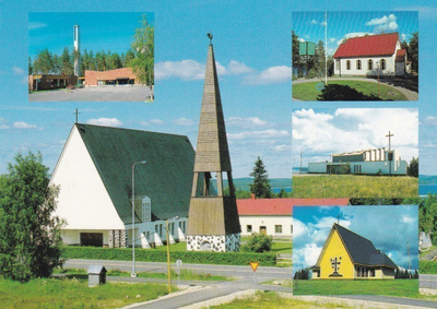 KIRKKOKORTTI - SUOMUSSALMI - VIISI KIRKKOA