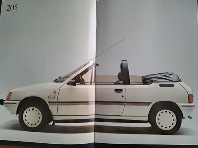 Peugeot mallisto -esite, 1989