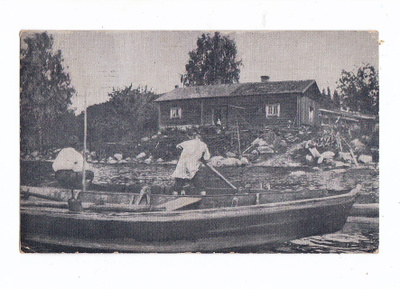 VANHA Postikortti Pernaja Kalastus 1926